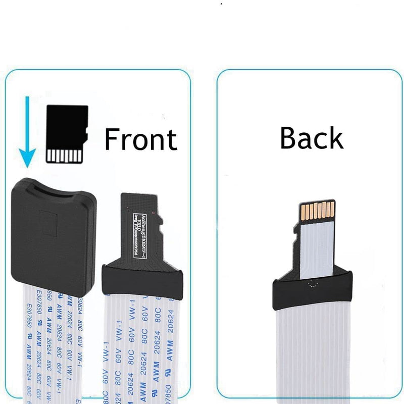 [Australia - AusPower] - ASHATA Micro SD to Micro SD Card Extension Cable Adapter Flexible Extender with Case, TF to TF Extender Cable for 3D Printer/Car/GPS/Camera/DVD/DVR/LED Display Board (48 cm) 48CM 
