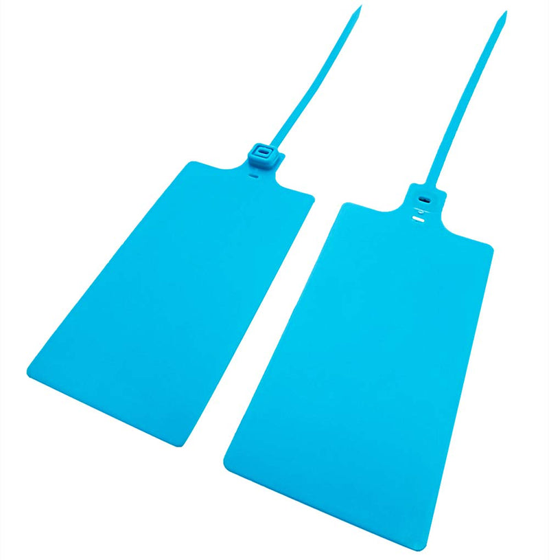 [Australia - AusPower] - Plastic Seals Shipping Tags Logistics Use Big Sign Tie Large Label Tie, 255 mm Total Length, Package of 100 pcs (Blue) Blue 