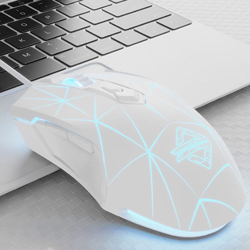 [Australia - AusPower] - RGB Lightweight Gaming Mouse, Programmable 7 Buttons, Ergonomic LED Backlit USB Gamer Mice Computer Laptop PC, for Windows Mac OS Linux, Pink (Star White) star white 