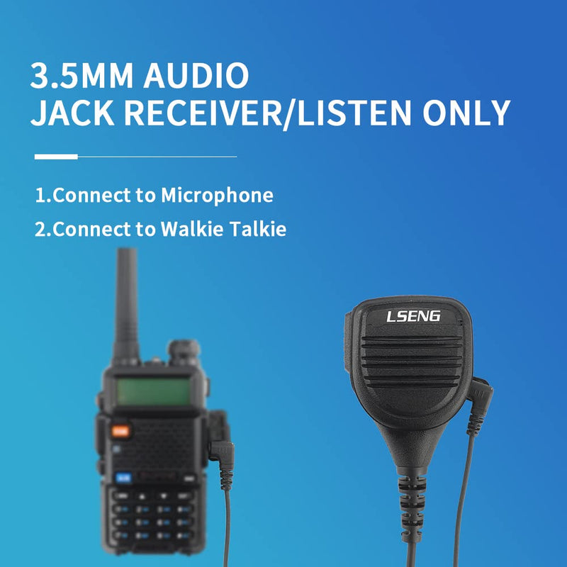 [Australia - AusPower] - LSENG 3.5mm Listen Only Earpiece with Clear Acoustic Coil Tube Surveillance Headset for Two-Way Radios, Transceivers, and Radio Speaker Mics Jacks 1 Pack Black 
