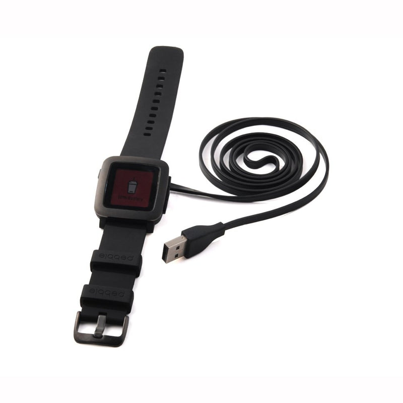 [Australia - AusPower] - Kissmart Compatible with Pebble Time Round Charger, Replacement Charging Cable Cord Charger for Pebble Time Round Smart Watch (Black) 