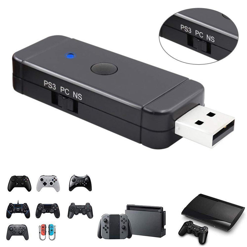 [Australia - AusPower] - Controller Adapter USB for N-Switch PS3 PC, Dongle Bluetooth Compatible with PS5/ PS3/ PS4/ Xbox 360/ Xbox One X/ Wii U Pro/ Windows PC/ Switch Pro Controller Converter Adapter 