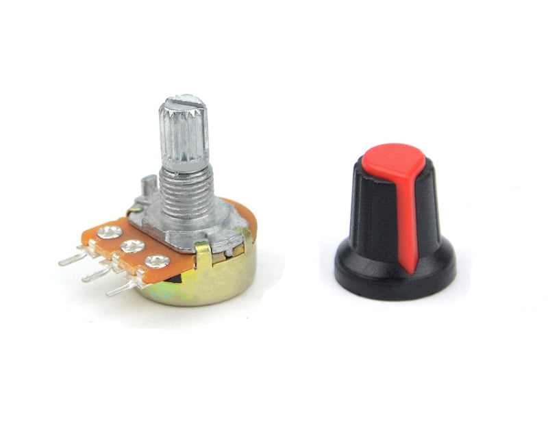 [Australia - AusPower] - WMYCONGCONG 27 PCS B1K B1K B2K B5K B10K B20K B50K B100K B500K B1M Ohm Potentiometer Assortment Kit Knurled Shaft Linear Rotary Taper Potentiometer Kit with Cap 