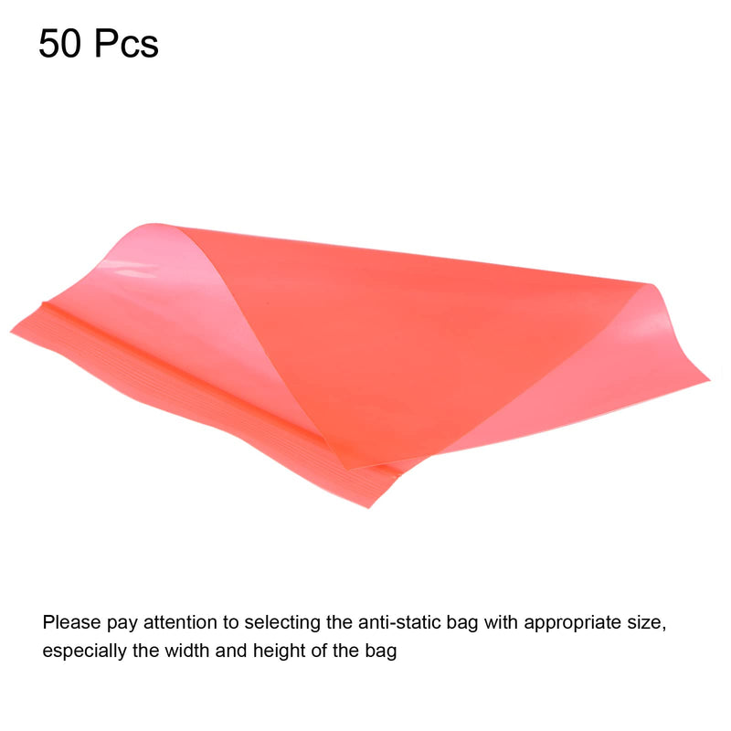 [Australia - AusPower] - MECCANIXITY Anti Static Bags Shielding Bag 4.7x6.7inch(12x17cm) Red Transparent Resealable for Hard Drive HDD SSD 50pcs 