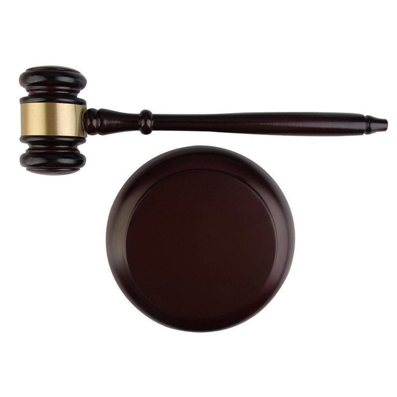 [Australia - AusPower] - Wooden Gavel and Sound Block perfet for Judge Lawyer Auction Sale Style01 