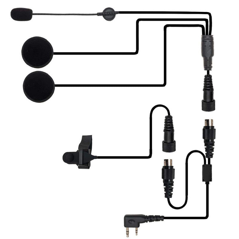 [Australia - AusPower] - Klykon 2 Pin Open/Half Face Motorcycle Bike Helmet Earpiece Headset Mic Compatible for Baofeng Radio BF-F8HP BF-F9 UV-82 UV-82HP UV-82C UV-5R Kenwood Wouxun Walkie Talkie Two Way Radio 