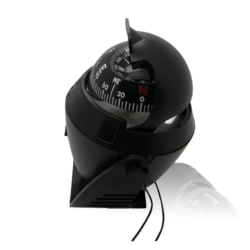 [Australia - AusPower] - Odowalker Electronic LED Light Marine Digital Compass Suitable for Car Boat and Truck Black White 