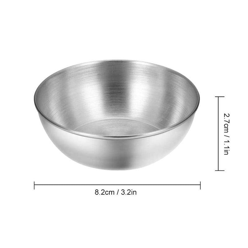 [Australia - AusPower] - Amytalk 8 Pack 3.2inch Stainless Steel Sauce Dishes Mini Individual Saucers Bowl Round Seasoning Dishes Sushi Dipping Bowl Appetizer Plates, Silver Sliver 8pcs 