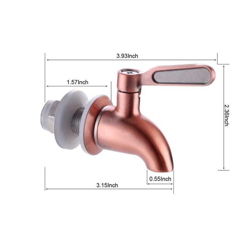 [Australia - AusPower] - Rose Gold Replacement Spigot No-Lead Beverage Dispenser Replacement Spigot with Anti-Clogging Cap Stainless Steel Replacement Faucet for Glass Jar & Drink Dispenser Rose Gold 