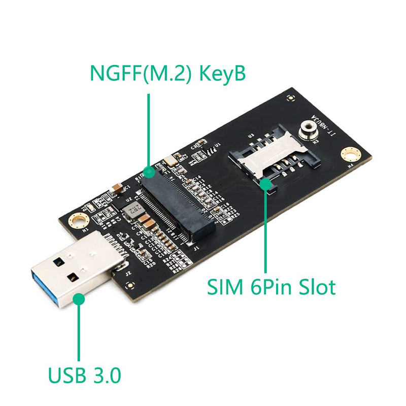 [Australia - AusPower] - USB to NGFF M.2 Key B Adapter Enclosure with Sim CardSlot for WWAN/LTE Module 