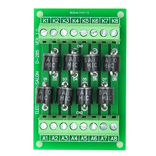 [Australia - AusPower] - Electronics-Salon DIN Rail Mount 6 Amp 1000V 8 Individual Diode Module, 6A10. 