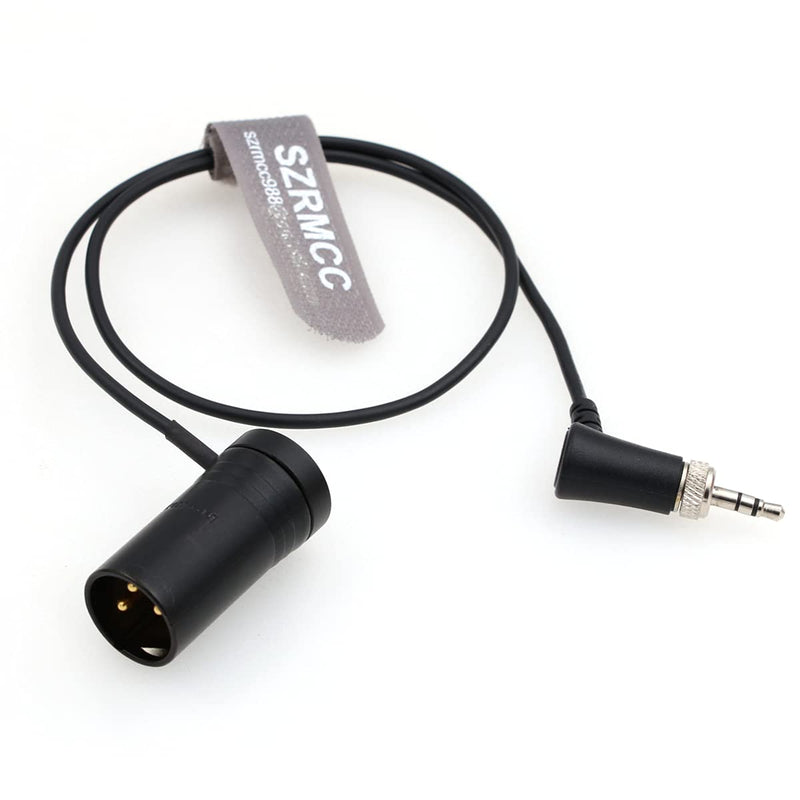 [Australia - AusPower] - SZRMCC Low Profile XLR 3 Pin Male to Locking 3.5mm TRS Audio Cable for Sennheiser EK500 Sony UWP-D Series Wireless Transmitter Receivers (Black Cap) Black Cap 
