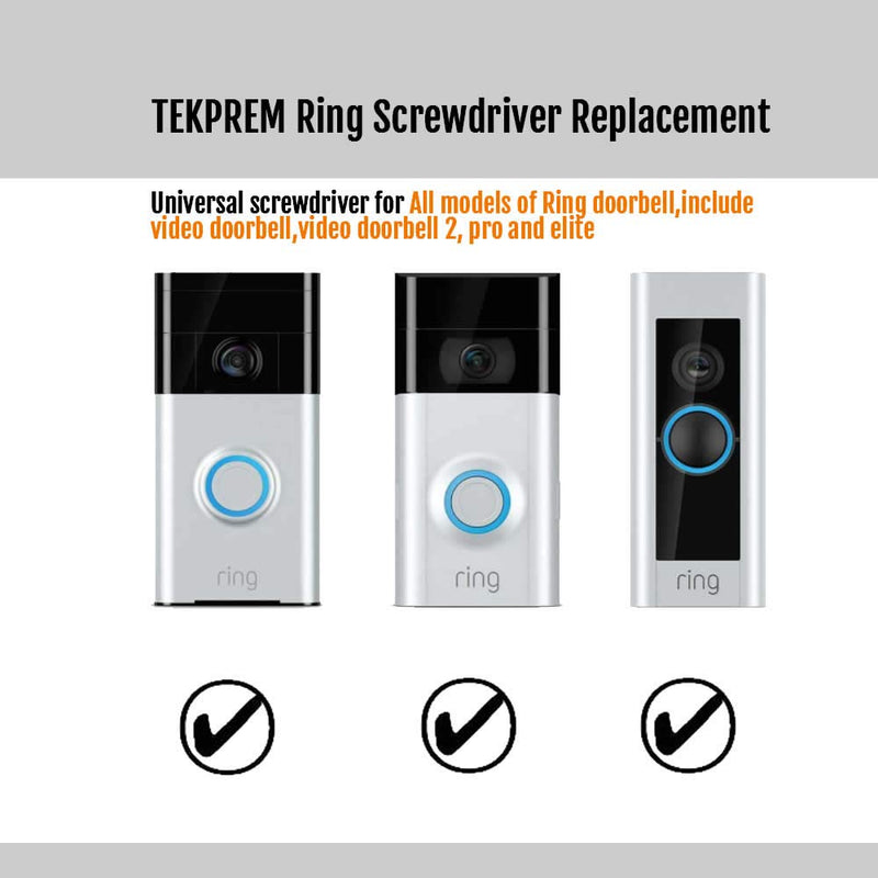 [Australia - AusPower] - Ring Screwdriver Replacement,TEKPREM Screwdriver for Ring Doorbell Battery Change & Wifi Password Reset Access, Fit for All Ring Doorbells include Video Doorbell, Video Doorbell 2, Pro and Elite 