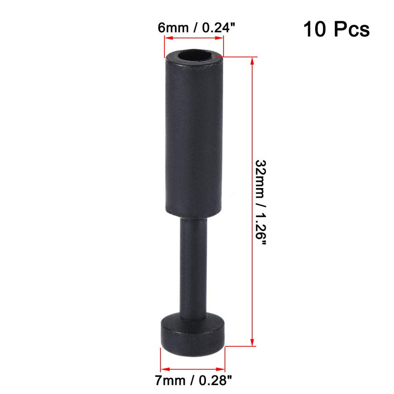 [Australia - AusPower] - uxcell Push to Connect Fittings, Cap Style Pneumatic Blanking Plugs, Fit for 6mm Inner Dia. Air Hose Tube Pipe, Plastic, Black, Pack of 10 