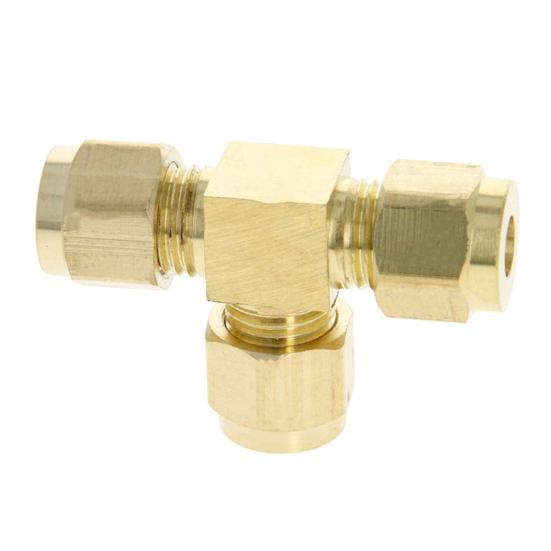 [Australia - AusPower] - MroMax Brass Compression Tube Fitting 6mm ID Tee Pipe Adapter for Garden Water Irrigation System 3pcs 