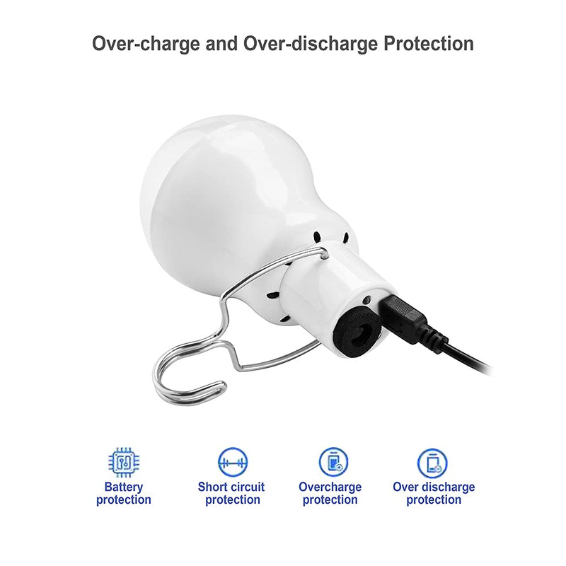 [Australia - AusPower] - Solar Light Bulbs, Portable Outdoor 130LM Solar Powered LED Light Bulb with 800mAh Rechargeable Battery for Chicken Coop Camping Hiking Tent Shed Patio Garden Barn (2Pack) 2pack 
