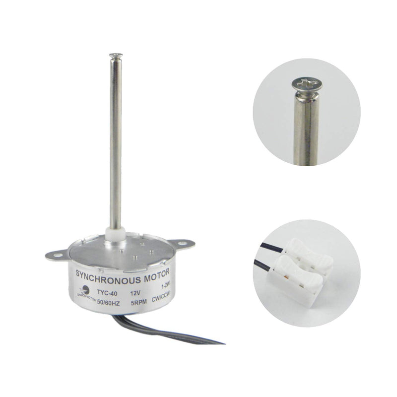 [Australia - AusPower] - CHANCS Small Synchronous Motor TYC-40 12V 5RPM AC Inner-Shaft Length 74mm for Christmas Santa Halloween decoration 2PCS AC 12V Shaft 74MM 