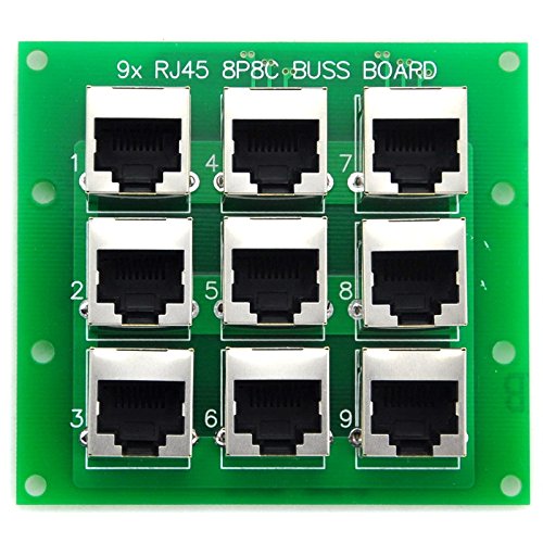 [Australia - AusPower] - Electronics-Salon RJ45 8P8C 9-Way Buss Board DIN Rail Mount Interface Module. 