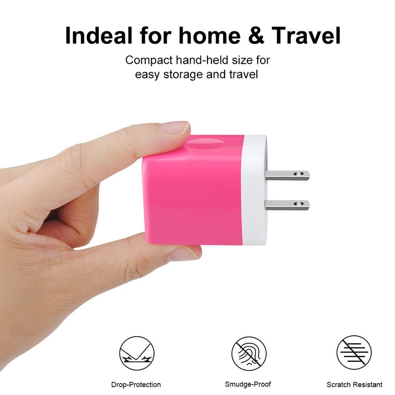 [Australia - AusPower] - Charging Block,Sicodo 3-Port Travel USB Wall Charger 5 Pack 3.1Am Block USB Adapter Power Plug Charging Station Box Compatible with iPhone X/8/7/6S,iPad,Samsung and Other USB Plug Devices 2Port-Multicolor 