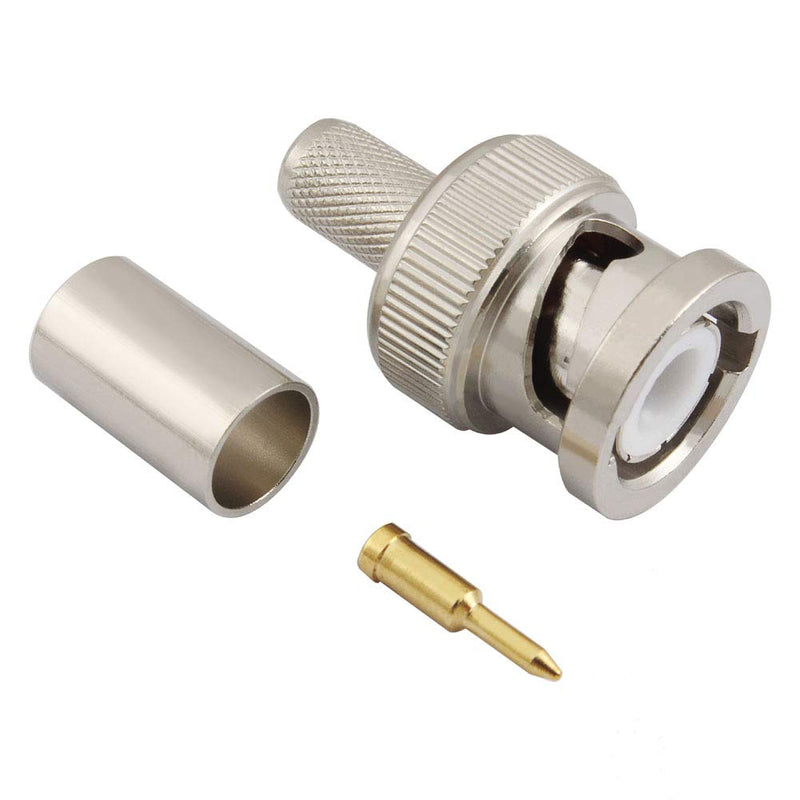 [Australia - AusPower] - （Pack of 10）BNC Male Q9 Plug Crimp for RG8X RG-8X LMR240 Cable Straight RF Coaxial Adapter Connector, Eifagur 