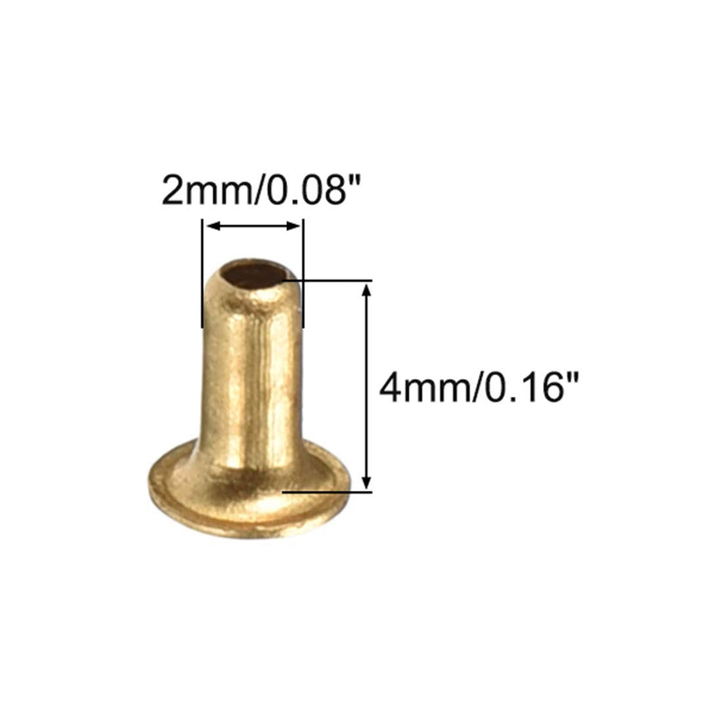 [Australia - AusPower] - uxcell Hollow Rivet,2mm x 4mm Through Hole Copper Hollow Rivets Grommets Double-Sided Circuit Board PCB 200Pcs 