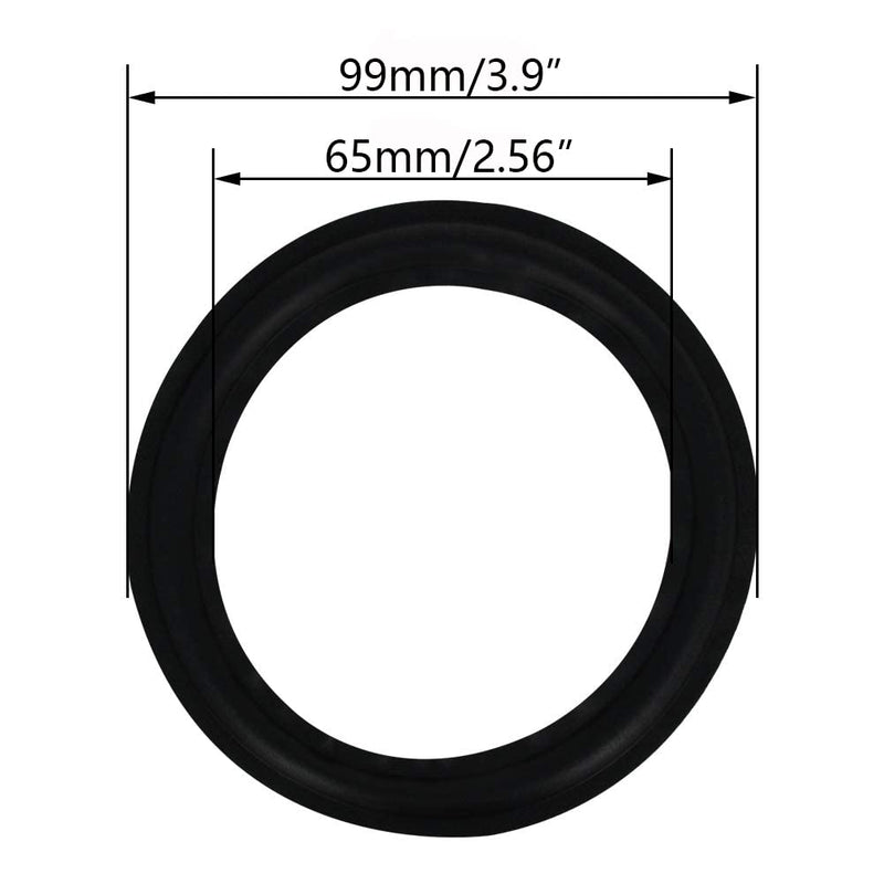 [Australia - AusPower] - Fielect 4Pcs 4 Inch Speaker Rubber Edge Surround Rings Replacement Parts for Speaker Repair or DIY 4" 