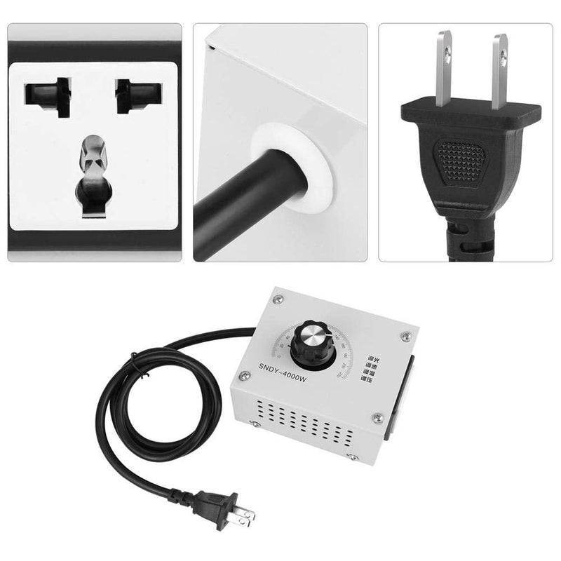 [Australia - AusPower] - Variable Voltage Controller, Keenso AC 220V Motor Speed Controller Switch Electric Regulator Dimming Thermostat Transformer US Plug for Fan Speed Motor 