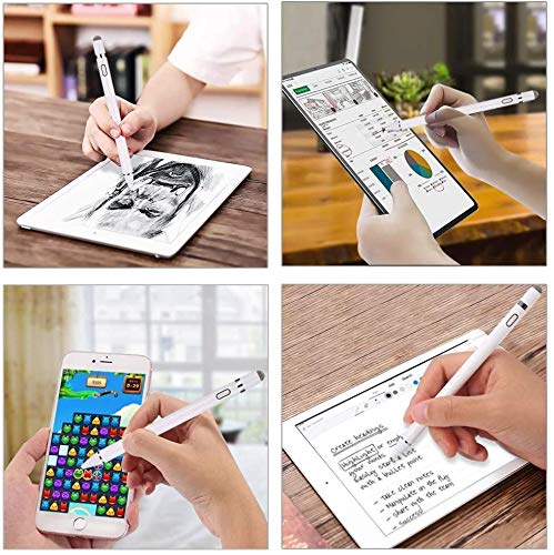 [Australia - AusPower] - Active Stylus Digital Pen for Touch Screens,Compatible for iPhone iPad Android Samsung Phone &Tablets White & Pink 