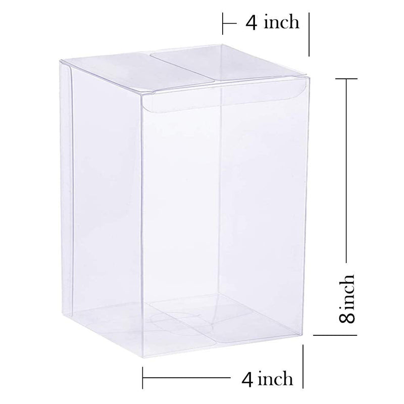 [Australia - AusPower] - YOZATIA 12PCS Transparent Boxes 4 x 4 x 8 inch, Candy Box, Clear Favor Boxes Gift Boxes for Wedding, Party and Baby Shower Favors 