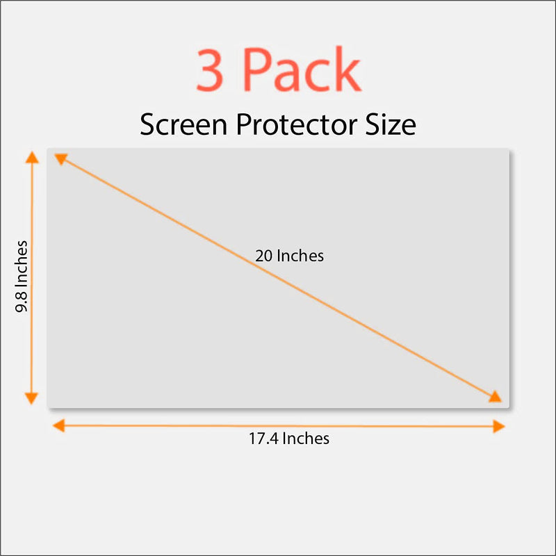 [Australia - AusPower] - Anti-Glare and Anti Finger Print Screen Protector (3 Pack) for 20 Inches Widescreen Desktop Monitor 20" Screen Protector 