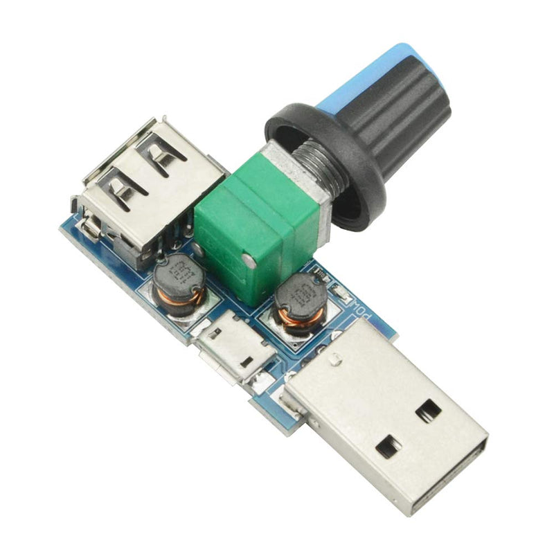 [Australia - AusPower] - XINGYHENG 3Pcs 5W Mini USB Fan Air Volume Speed Stepless Governor Module USB Speed Controller DC 5V USB Male input DC4-12V to 2.5-8V and Speed Control Knob with Switch Function 