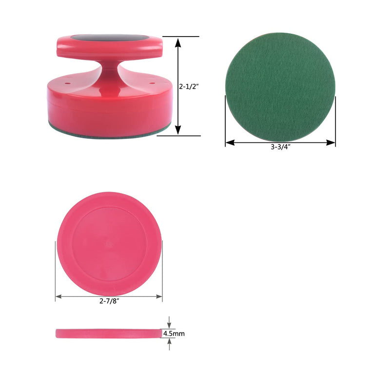 [Australia - AusPower] - Plastic Air Hockey Strikers/Pushers, 2 PCS 4" Plastic Air Hockey Pushers and 4 PCS 2.75" Pucks Replacement for Game Tables Goalies Equipment Accessories 