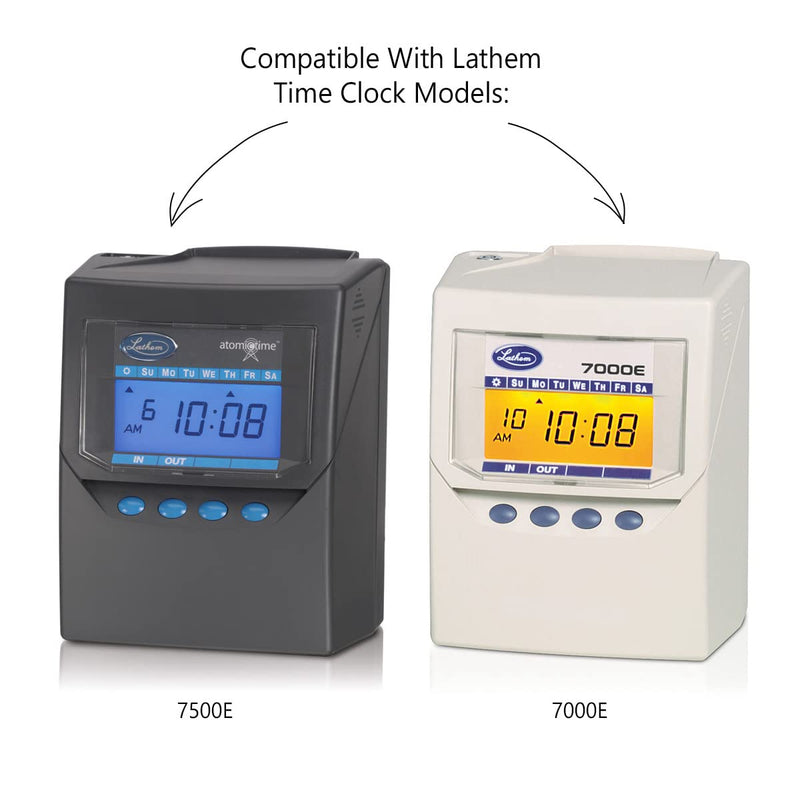 [Australia - AusPower] - Lathem Time Cards, F/7000E, Numbered 1-100, 2-Sided, 3 3/8" x 9", White, Pack of 100 