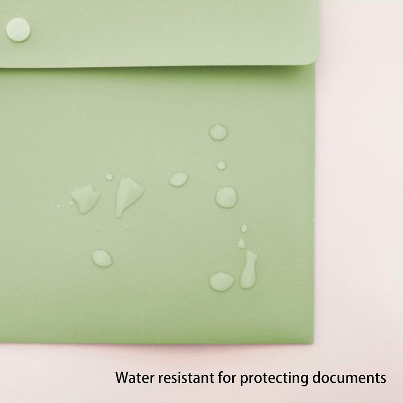 [Australia - AusPower] - VANRA Poly File Folders Letter Size File Jackets Organizer Plastic Envelope A4 Flat Document Holder with Snap Button Closure (Pastel Green, Pack of 5) Pastel Green 