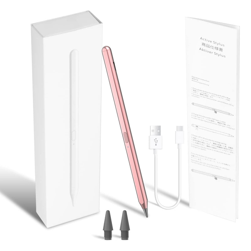 [Australia - AusPower] - ﻿Pencil for iPad Air 5th /4th Gen, iPad 9th Generation, Stylus Pen for iPad Mini 6 / 5th, Active Pen with Palm Rejection for iPad 8th/7th Gen, Compatible with iPad Pro (11/12.9 Inch) (Rose Gold) Rose gold 