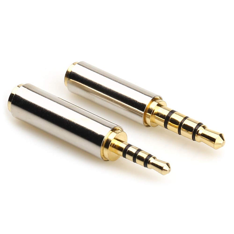 [Australia - AusPower] - LEOU 3.5mm Male to 2.5mm Female and 2.5mm Male to 3.5mm Female Audio Headphone Adapter Headset Converter 3 Ring Gold Plated Jack Plug Stereo -2PCS 