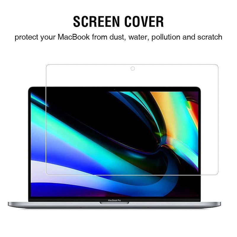 [Australia - AusPower] - EooCoo Compatible with MacBook Pro 16 Inch 2020 2019 Release Model A2141, Clear Hard Case with Keyboard Cover & Screen Protector - Crystal Clear 2019 MacBook Pro 16" Case A2141 Clear 