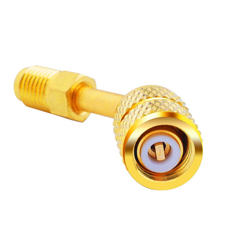 [Australia - AusPower] - R410A Adapter 5/16 inches SAE Female to 1/4 inches SAE Male Flare for Air Conditioners HVAC, 2 Straight Adapter + 2 Angled Adapter 