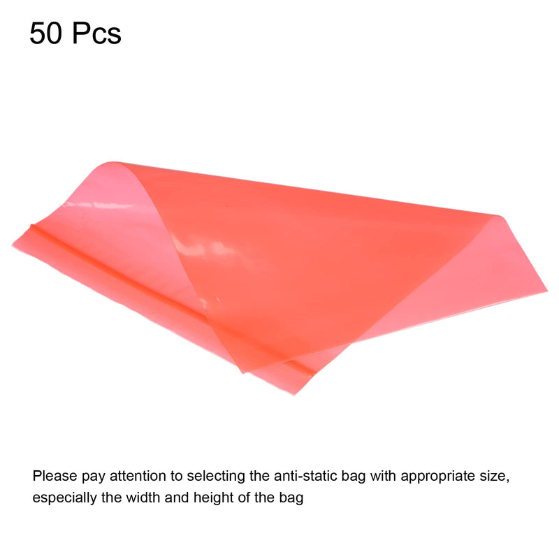 [Australia - AusPower] - MECCANIXITY Anti Static Bags Shielding Bag 6x8inch(15x20cm) Red Transparent Resealable for Hard Drive HDD SSD 50pcs 