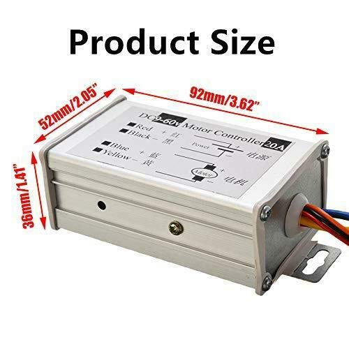 [Australia - AusPower] - DC Motor Speed Controller DC 9-60V Pulse Width Modulation Regulator 20A 1200W Stepless Variable Speed/Forward and Reverse with Knob & Button Switch 