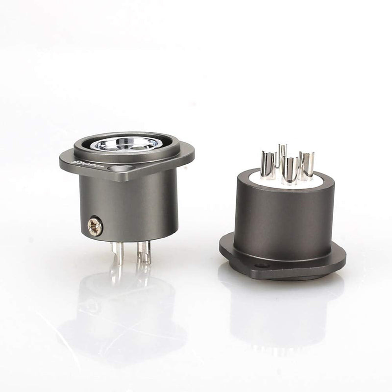 [Australia - AusPower] - Viborg Female XLR Chassis Mount Connectors, Hi End Audio XLR Panel Socket, Pure Copper Rhodium Plated XLR Receptacle with PTFE Insulator 1PC(Rhodium Plated) 