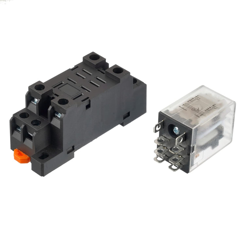 [Australia - AusPower] - EPLZON DC 24V JQX-13FL 62PL Coil 8 Pin 10A DPDT LED Indicator Electromagnetic Power Relay with Plug-in Terminal Socket and DIN Slotted Aluminum Rail 
