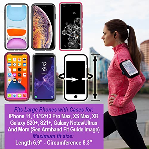 [Australia - AusPower] - Tune Belt AB92 Cell Phone Running Armband Holder for iPhone 11/12/13 Pro Max, 11/XR/XS Max and Galaxy Note/Plus/Ultra (Extra Depth fits Large Case) for Workouts & Exercise Black 