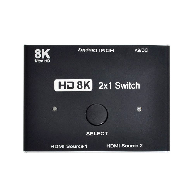 [Australia - AusPower] - Xiwai 8K@60hz HDMI-Compatible 2.1 Switch 2-IN-1-OUT Hub Support HDCP SST Extended 4K@60hz Black HUB 