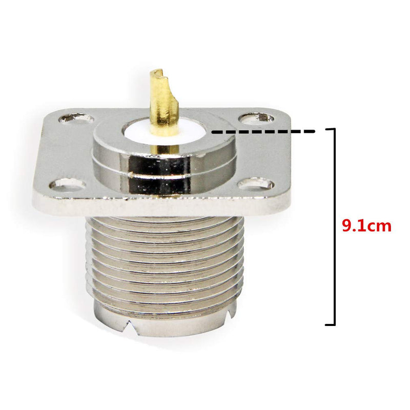 [Australia - AusPower] - SO239 Chassis Mount, 10-Pack UHF Female PL259 Jack 4-Hole Solder Flange Panel Mount Coax Coaxial RF Connector for CB Ham Radio Antenna 