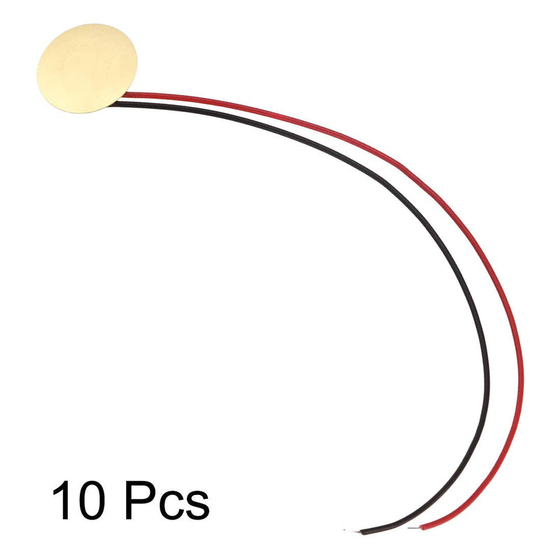 [Australia - AusPower] - uxcell 10 Pcs Piezo Discs 12mm Acoustic Pickup Transducer Ceramic Leads Trigger Buzzer Drum Guitar 