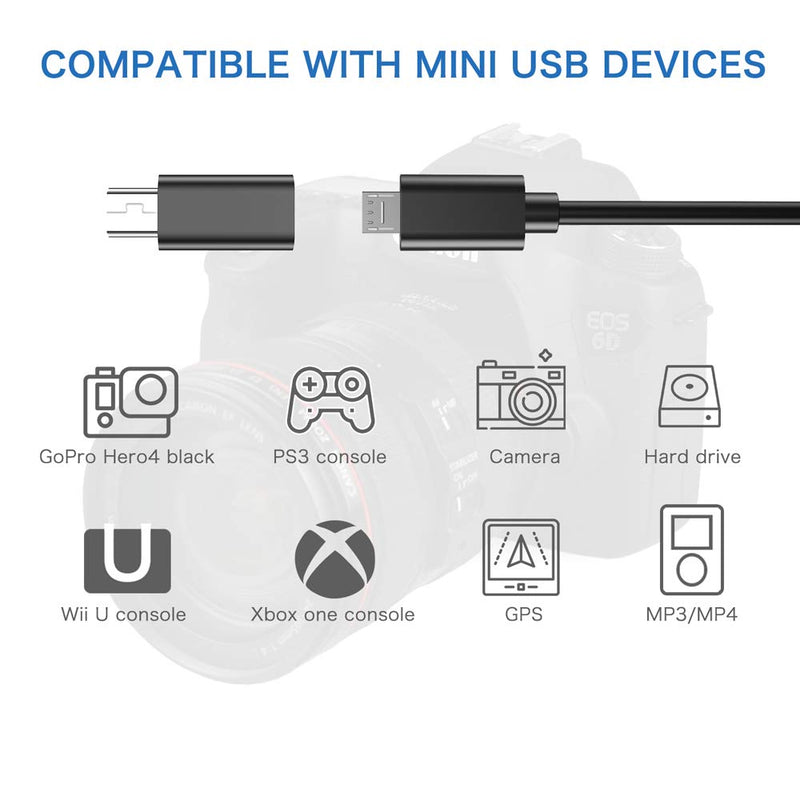 [Australia - AusPower] - Micro USB to Mini USB Adapter, (4-Pack) Micro USB Female to Mini USB Male Convert Connector Support Charge & Data Sync Compatible PS3 Controller, MP3 Player, Dash Cam, Digital Camera, Hero 3+(Black) 