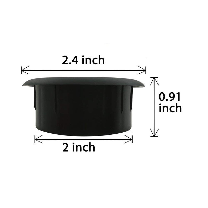 [Australia - AusPower] - ANZESER 2"(50.8mm) Flexible Desk Grommet - Black - 10 Pack 2'' Mounting Hole Dia. 
