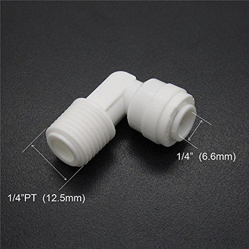 [Australia - AusPower] - Lemoy 1/4 inch Male Thread to 1/4 inch Tube Elbow Quick Connect Ro Reverse Osmosis Water Filter Fitting Male Elbow Pack of 5 