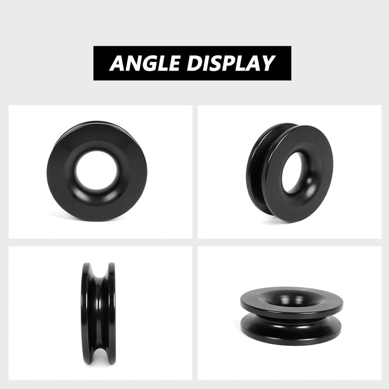 [Australia - AusPower] - BARTOO Winch Snatch Recovery Ring Aluminum 41000lb Snatch Block Ring Snatch-Ring Snatch Pulley for Soft Shackle ATV UTVï¼ˆBlackï¼‰ Black 